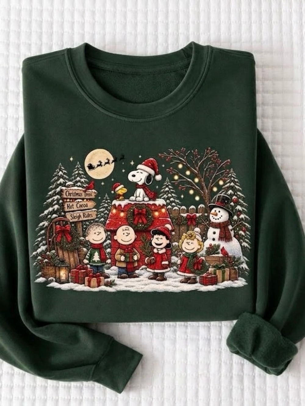 Peanuts Charlie Brown Family Christmas Caroling Cute Sweatshirt